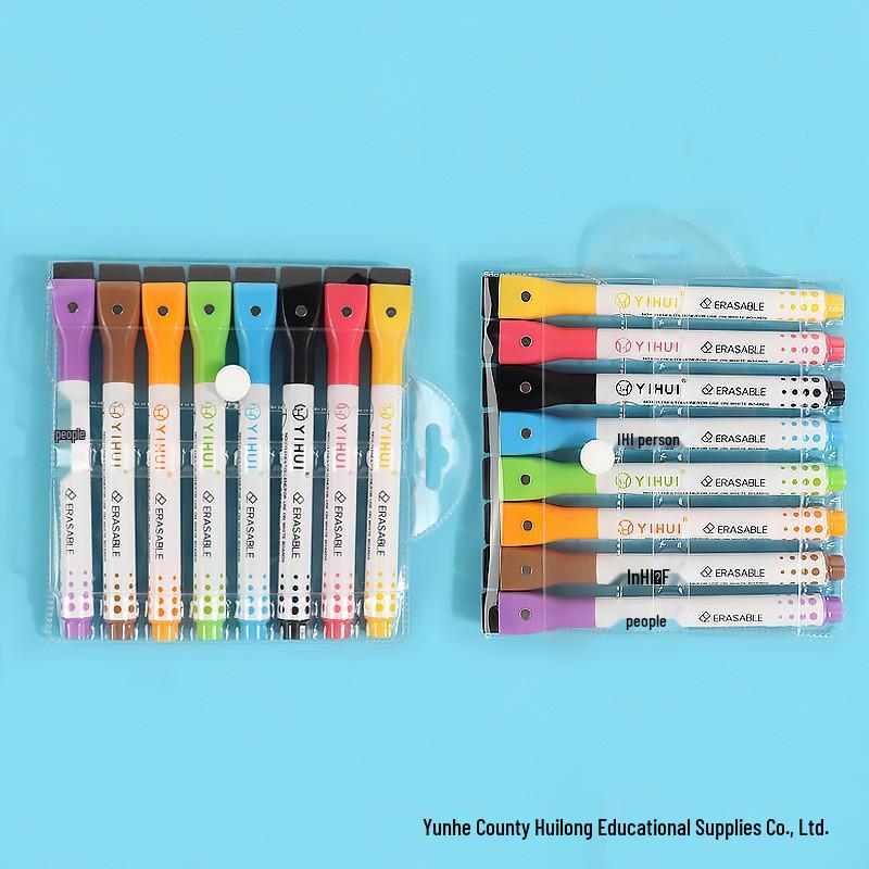Bunte Magnetische Whiteboard-Marker mit Radierer - Große Kapazität, Wasserbasiert, Abwischbar für Kinderzeichnungen.