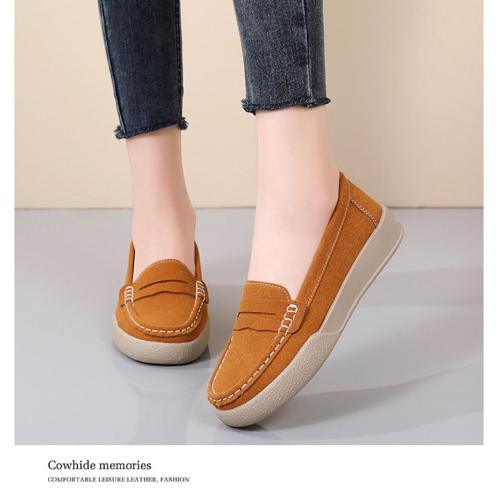 Женские весенние кожаные мокасины с закрытым носком для мам среднего и пожилого возраста — фото 10