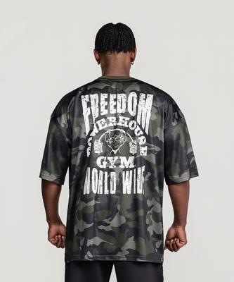 FREEDOM Powerhouse Mesh Oversized T-Shirt (Deep Camo)