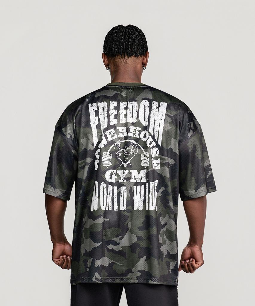 FREEDOM Powerhouse Mesh Oversized T-Shirt (Deep Camo)