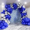 Royal Blue Balloons Arch Kir White Silver Confetti Balloon Garland Graduation Birthday Party Home Party Baby Shower Decoration