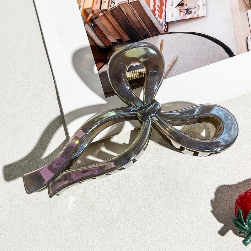 Jelly-colored Bow Back Head ClawLarge Hair Claw Updo Shark Clip Hair Accessory