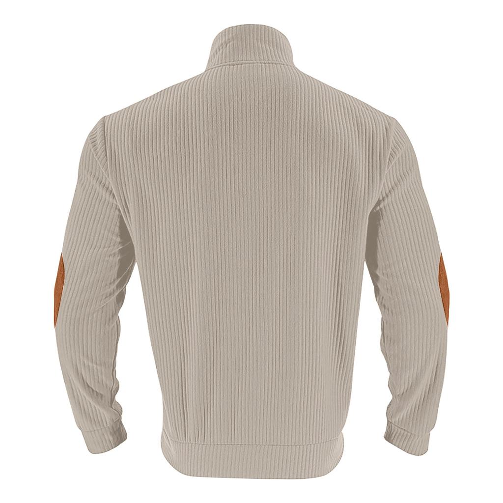 Men's Colorblock Half Zip Stand Collar Sweatshirt Men's Sports Large Size Casual Stand Collar Sweatshirt