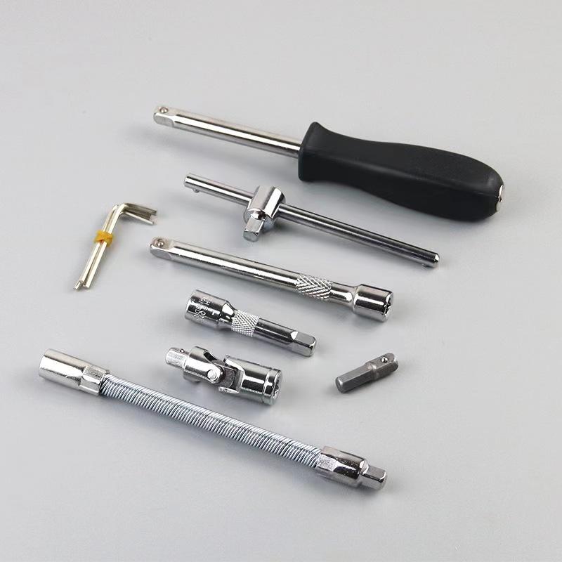 46pcs 1/4-inch Drive Metric Socket Set Hand Ratchet Socket Wrench Spanner Tool Kit Socket Wrench Set