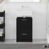 Bathroom Cabinet with Door Black Oak Effect 40 x 37 x 59 cm