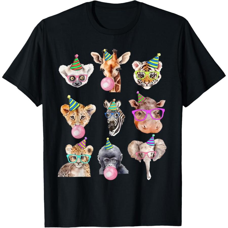 

Zoo Animals Wildlife Birthday Party Zoo Day Animals T-Shirt(2) XXXXXL чорний