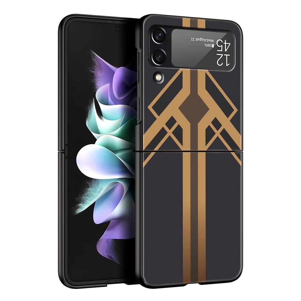 Phone Case For Samsung Galaxy Z Flip 3 4 5 Hard Black Folding PC For Samsung Z Flip3 Cover Honkai Star Rail Game Same Style