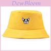Fisherman Hat With Dog Embroidered Design Unisex Sun Protection For Outdoor Travel