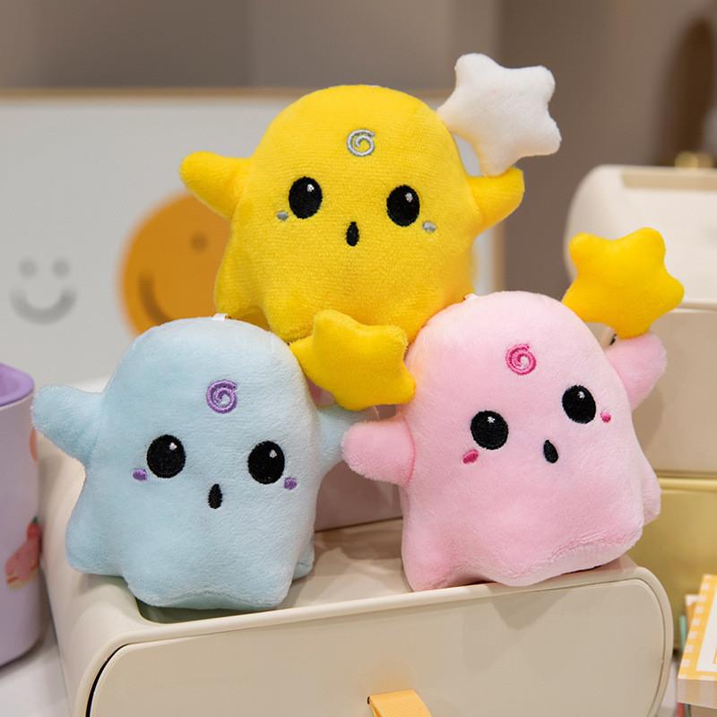 Charming Ghost Plush Backpack Accessory In Various Colors Soft And Cute Short Plush Toy