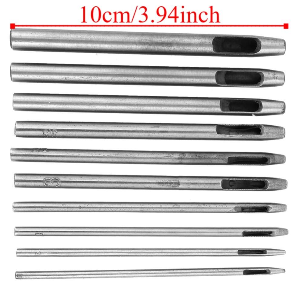 10 Pcs Round Hollow Punch Set 0.5mm-5.0mm Punch Tool Kit  Leathercraft & DIY Crafting