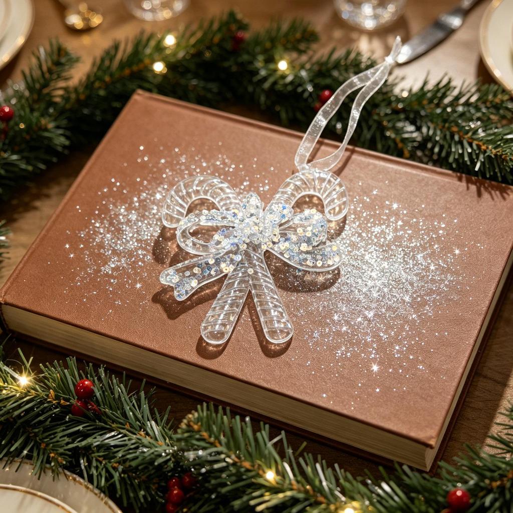 White Irregular Pendant Sequin Snowflake Bell - Elegant Christmas Tree Display