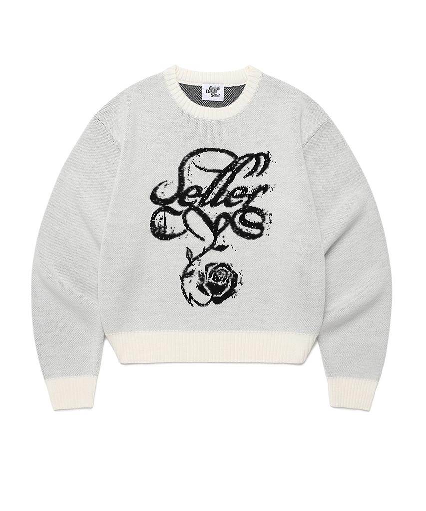CAVISH W Dust Classic Rose Knit Sweater Ivory(Cv2Effk605A)