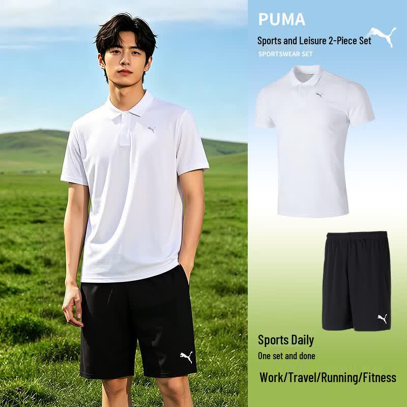 PUMA Men s Short Sleeve  Shorts Running Set XL