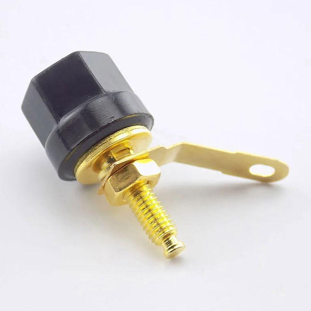 1Set New Gold Plated Speaker Binding Post 4mm Hex Head Audio Connector Banana Plug Amplifier Video