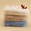 Children Hat With Scarf Design Antler Decoration Thickened Warm Plush Winter Hat