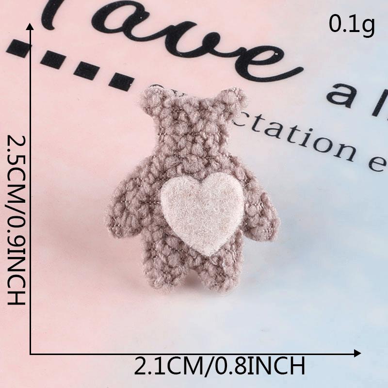 Stoff Aufkleber Dekorative Schmuckstücke Niedlicher Plüschbär Cartoon Haarnadel Lederring Zubehör Brosche Handgemacht DIY Haarschmuck Zubehör