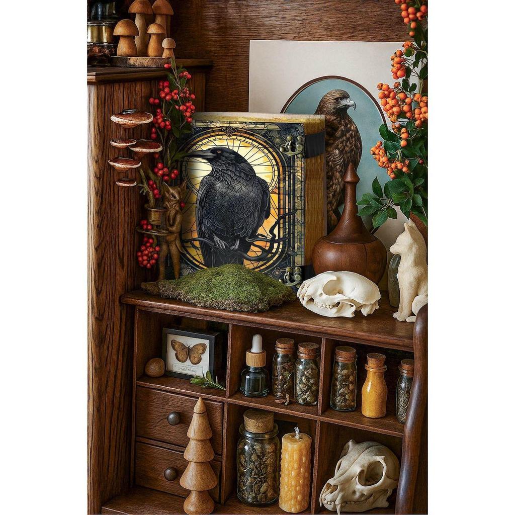 Das Raben Lederjournal: Gotisches Grimoire Buch der Schatten