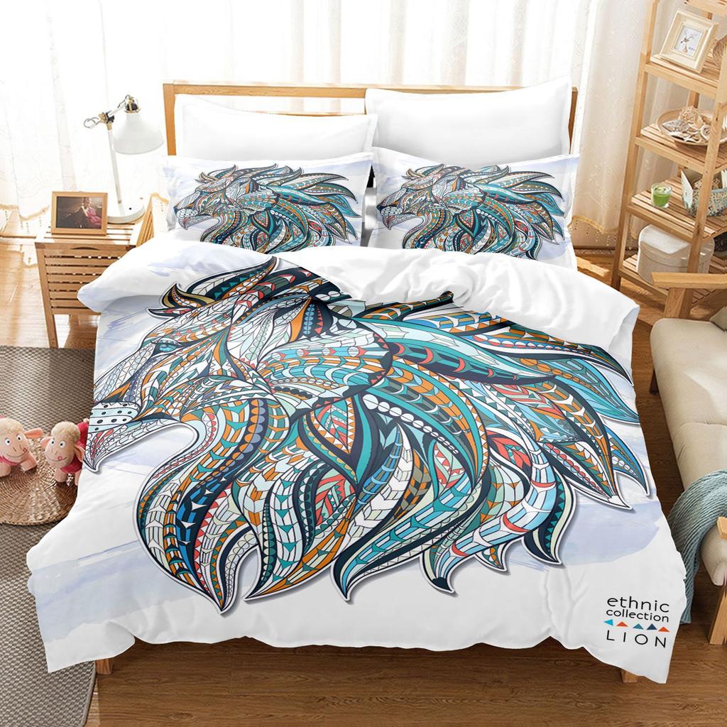 Animal Digital Printing Three-Piece Home Textile Bed Sheet Kit 3D Three-Dimensional 90G Grinding Four-Piece Set