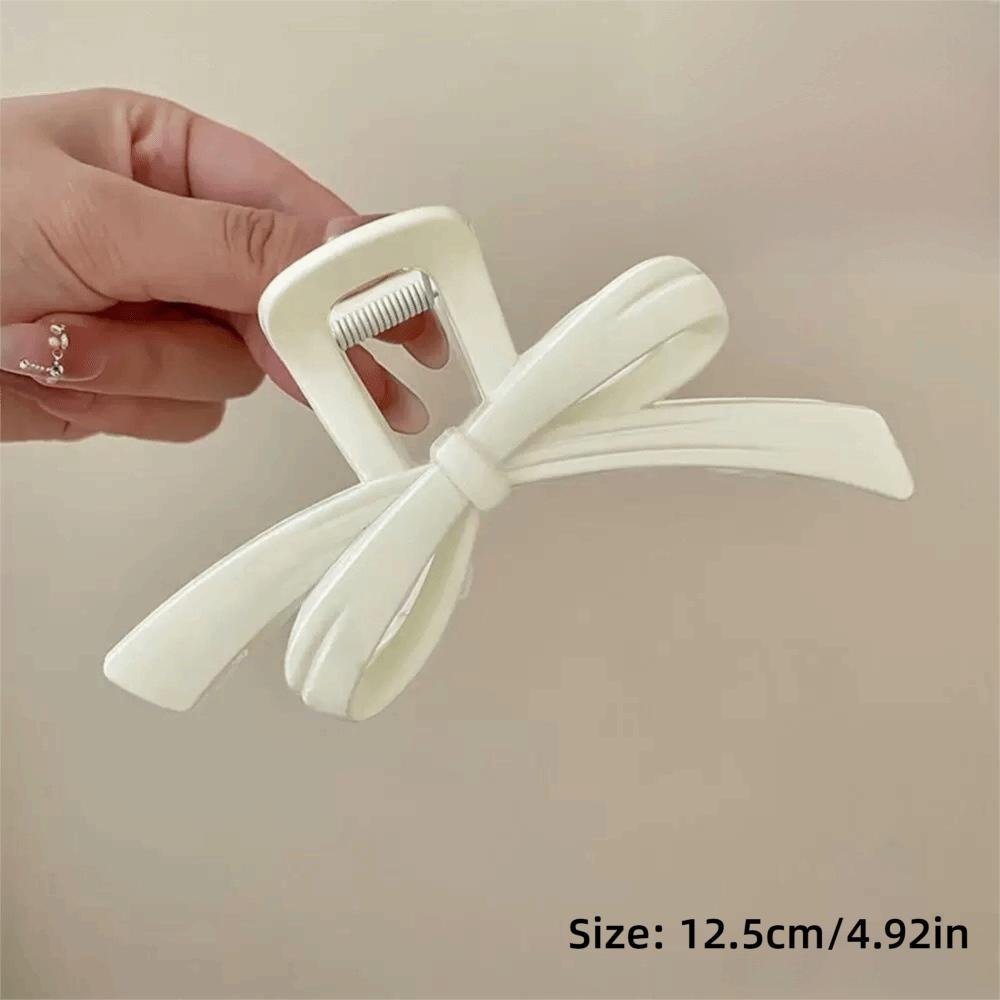 Solid Bow Hair Clips Plastic Barrettes Fashion Hair Claw Clip