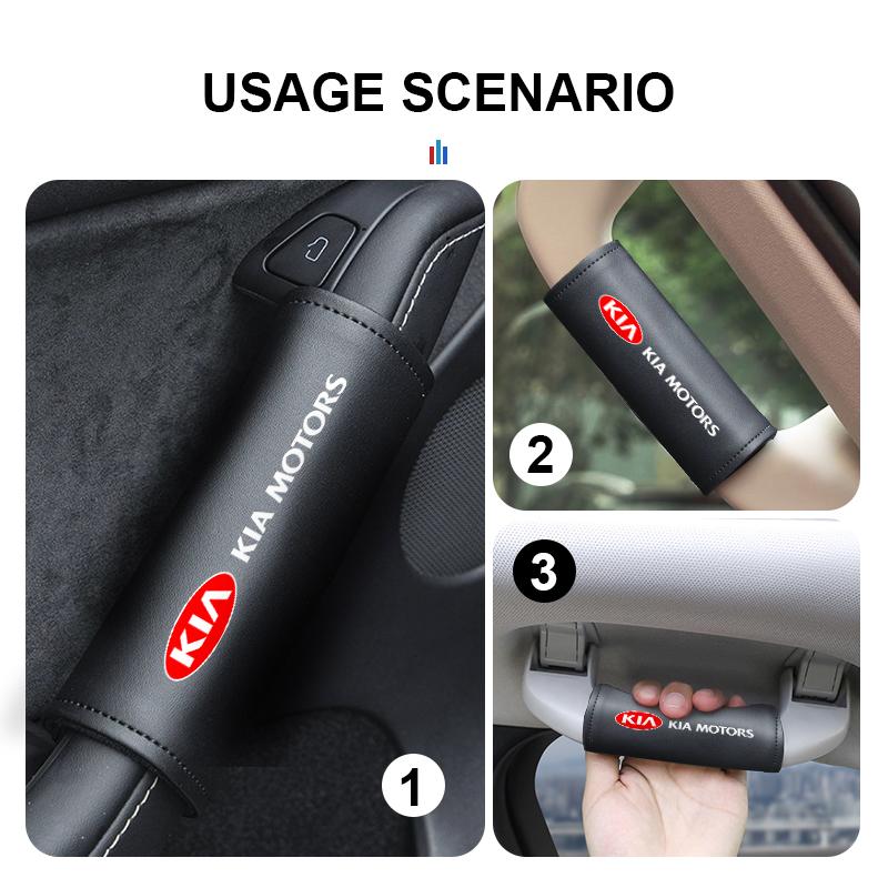 Car Logo Door Handle Armrest Protective Cover Emblem Interior Accessories For KIA Sorento Stinger Soul Spectra Niro Cadenza YB1