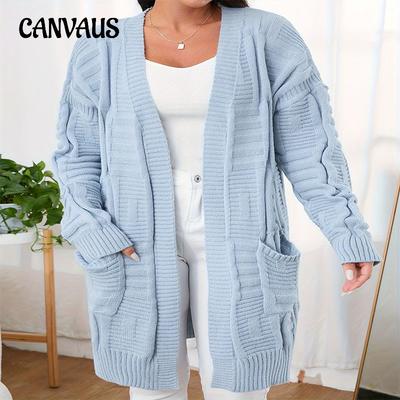 Damski sweterek w rozmiarze plus size na jesień i zimę, średniej długości, dzianinowy sweter