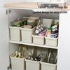 Japanese Kitchen Cabinets with Wheeled Storage Basket for Pot Lids & Kitchenware