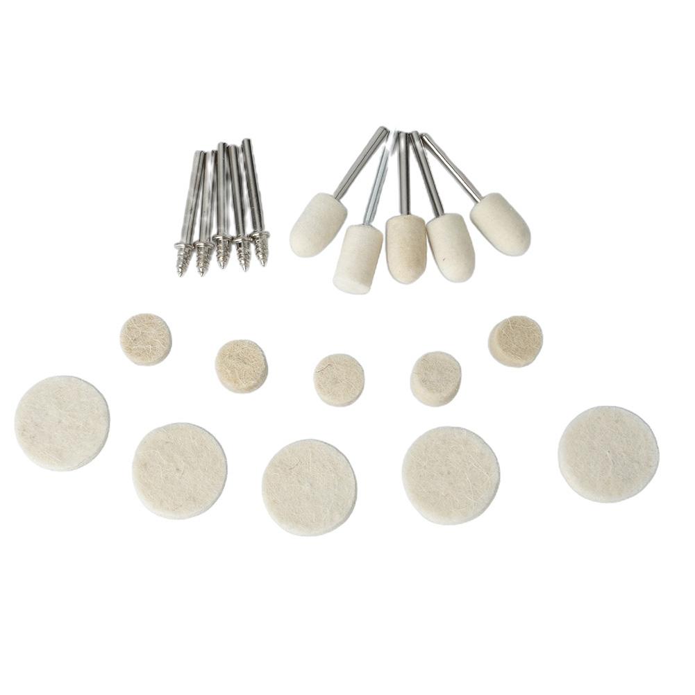 Wool Buffing Kit 129pcs for 3.175mm Rotary Tool for Polishing Metal and Wood Includes Various Felt Shapes and Sizes