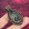 Moss Prehnite Pendant Copper Wire Wrapped Gemstone Pendant Unique Design Jewelry