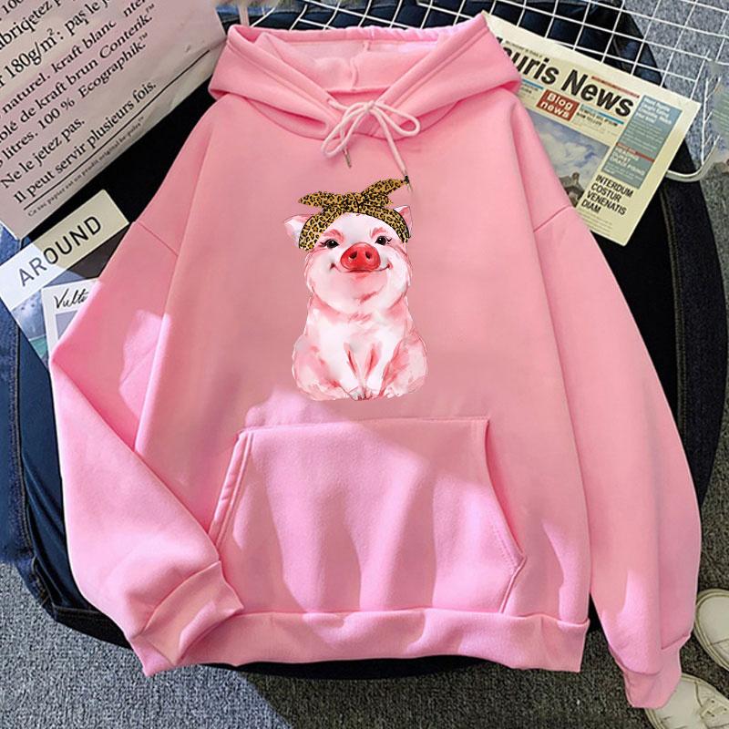 Mode Unisex Hoodies Schwein Gedruckt Kapuze Sitzshirts Streetwear Casual Pullover Tops (Versand in 48 Stunden)