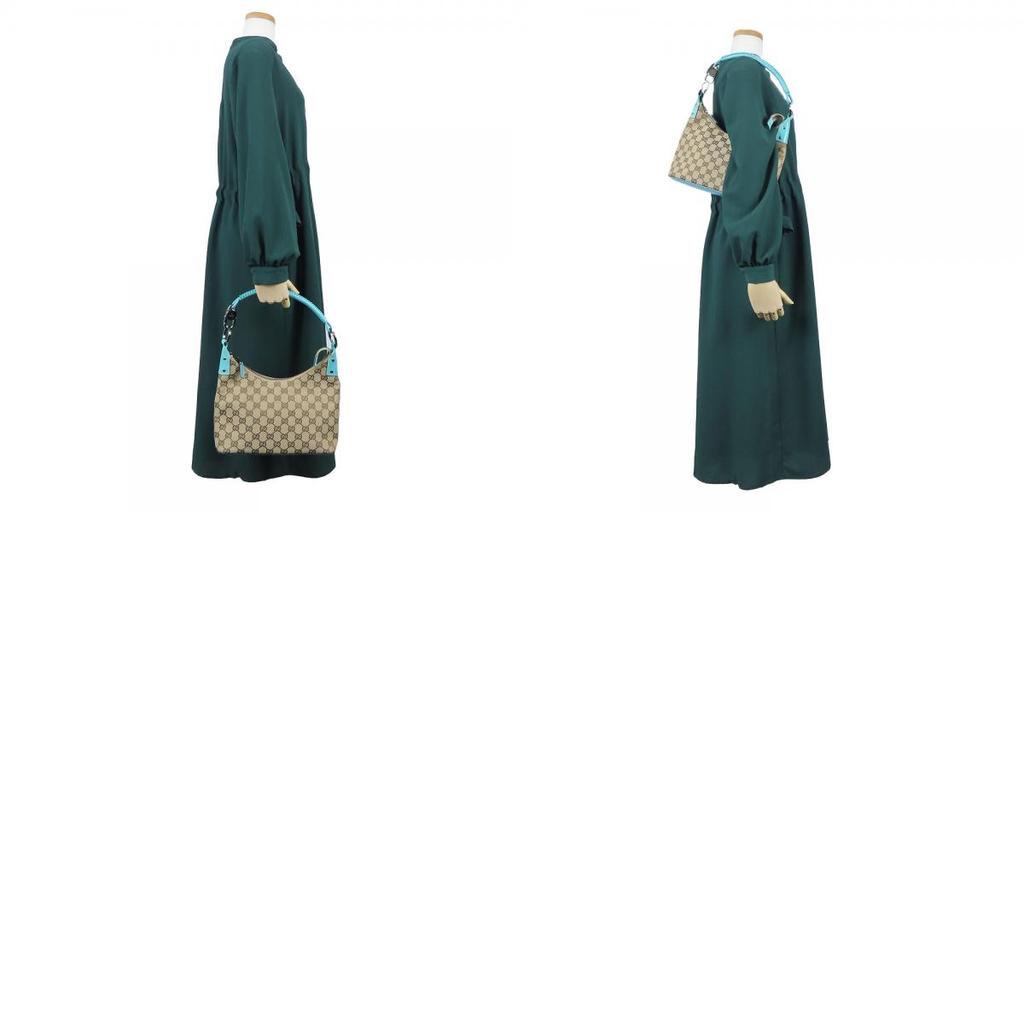Used GUCCI Shoulder Bag 115002 GG canvas/leather beige Blue Shoulder