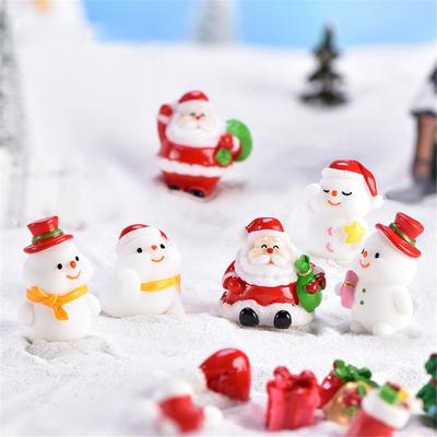 Mikro Peyzaj Bonsai Dekor Noel Figürleri Noel Baba Minyatür Kardan Adam Noel Ağacı