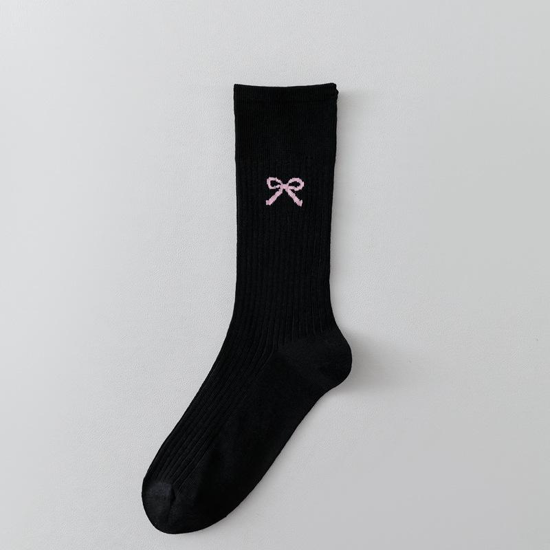 

Bow Socks Women S Miu Japanese Simple Drawstring Medium Tube Socks Spring And Summer Women S Socks Dongdaemun Stacking Socks one size fits all