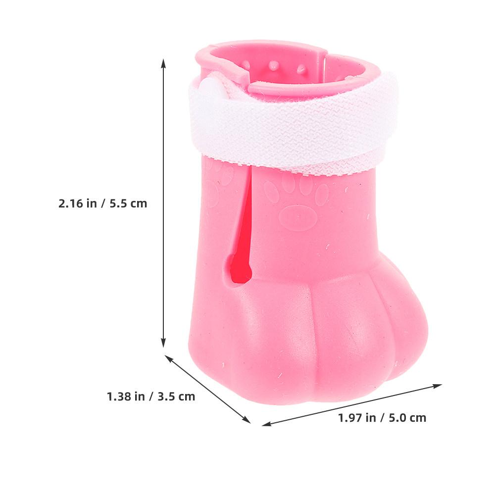 

4Pcs Cat Paw Covers Silicone Anti-Scratch Boots Adjustable Cat Claw Protectors Bathing Nail Caps for Grooming Injection Hospital рожевий