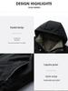 Men's 2025 Autumn/Winter Windproof Waterproof Warm Hooded Cotton Jacket
