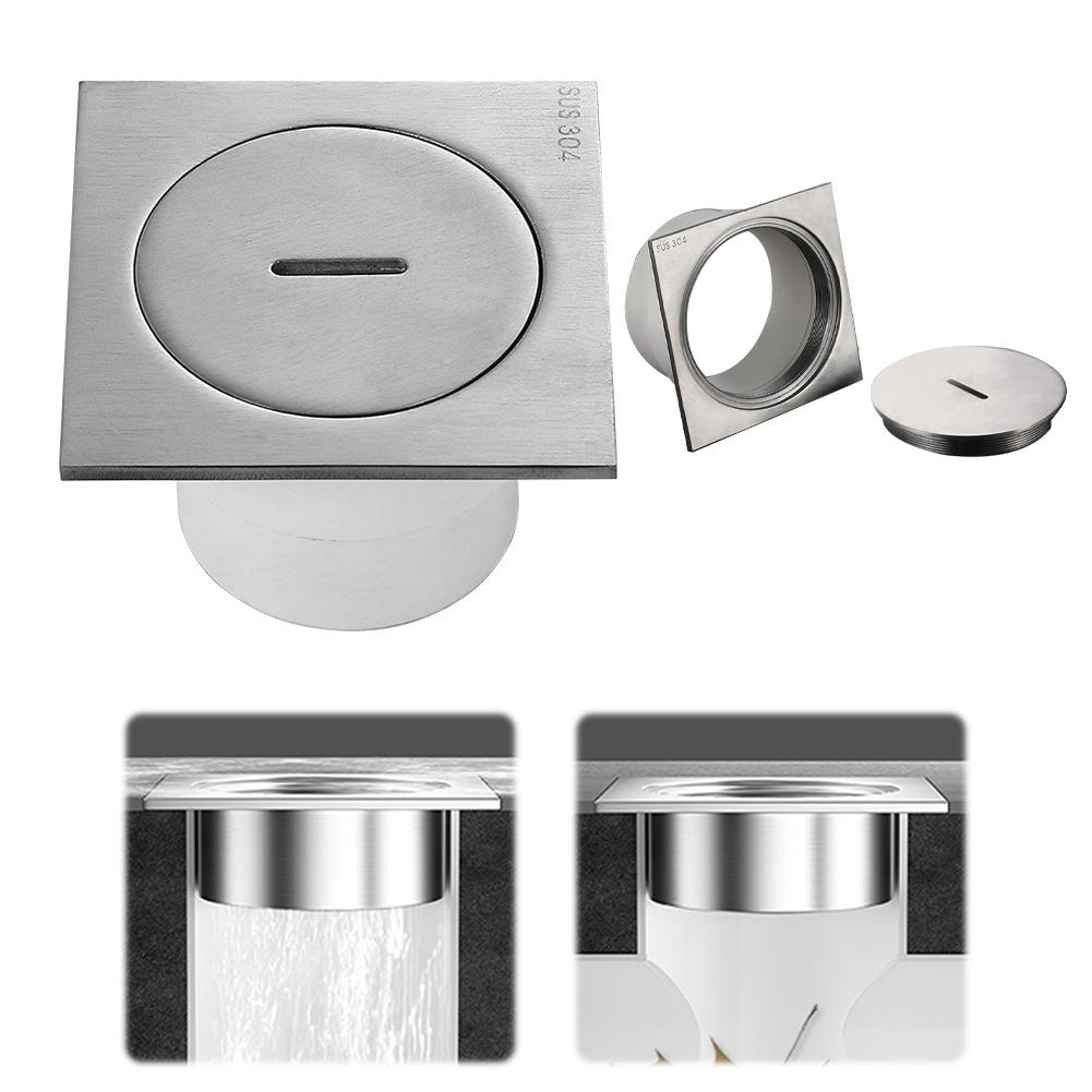 

4 Inch Square Shower Floor Drain Thickened Stainless Steel Shower Drain Shower Drain for Bathroom China Mainland
