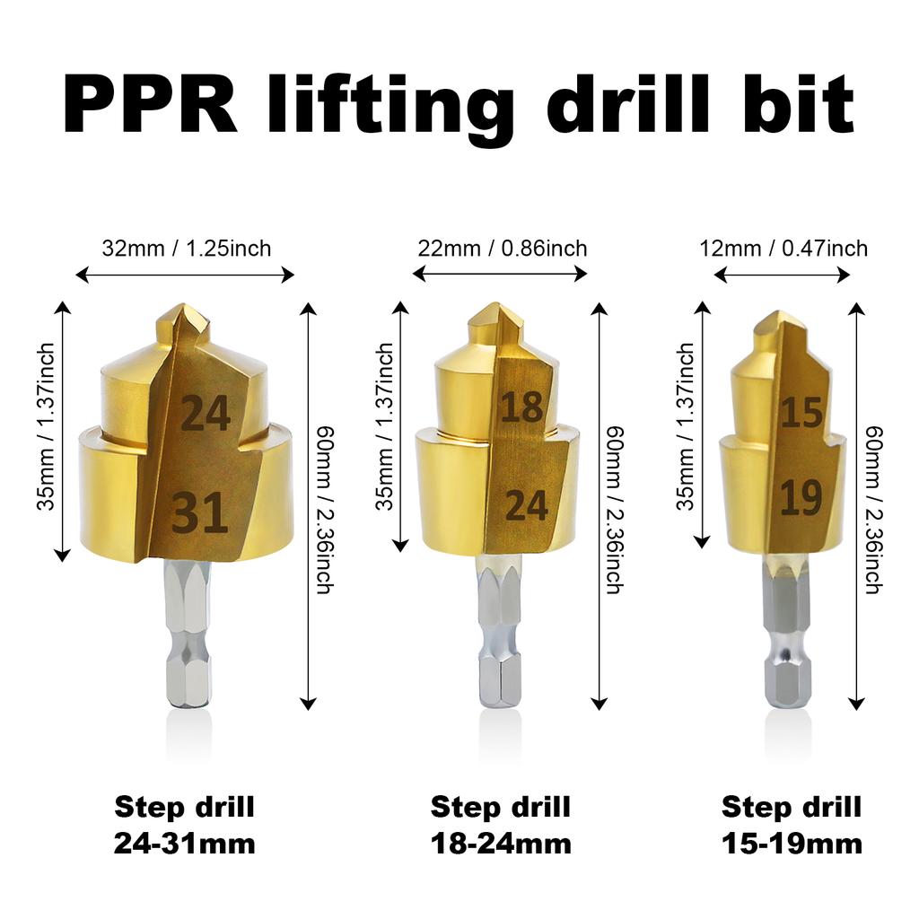 Altıgen saplı kaldırma matkabı ucu, elektrikli matkap, plastik su borusu delme aleti, pagoda matkap ucu, delik açıcı