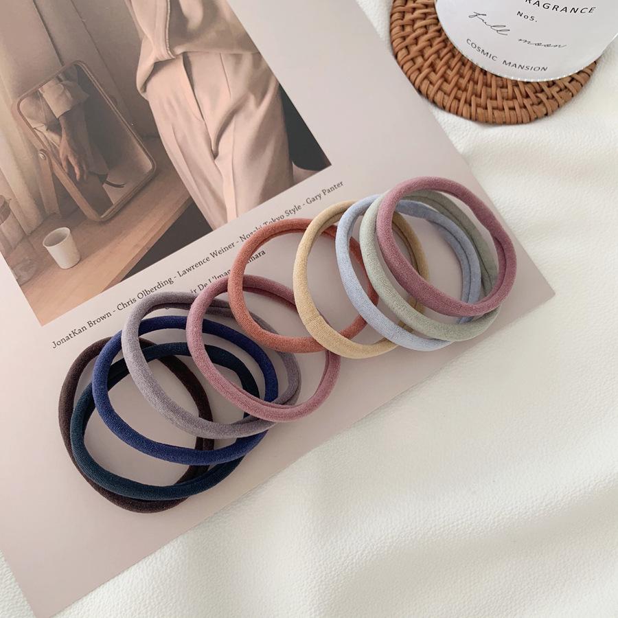 Super Soft Seamless Hair Ties - 10 Pack, High Elasticity, Black Rubber Hair Bands, Versatile Hair Accessories
