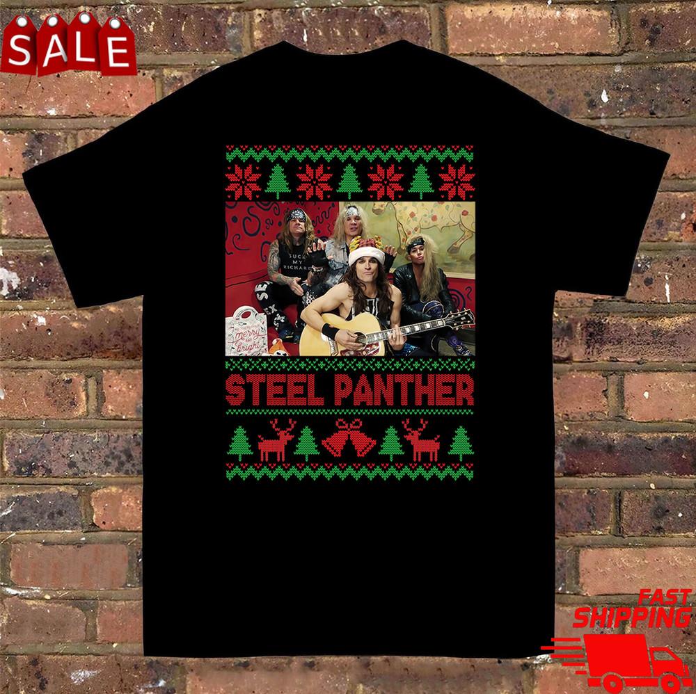 

New! Steel Panther 2025 Christmas Xmas Shirt Gift Funny BL700 Unisex T-Shirt M