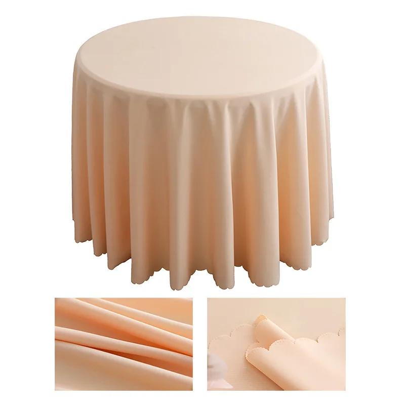 Polyester Round Tablecloth Stain and Wrinkle Resistant Cloth-Washable Table Cover For Dining Table,Buffet Parties and Camping