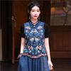 Woman Spring Fashion Casual Vintage Embroidery Cowboy Vest Single Breasted Chinese Style Sleeveless Vest