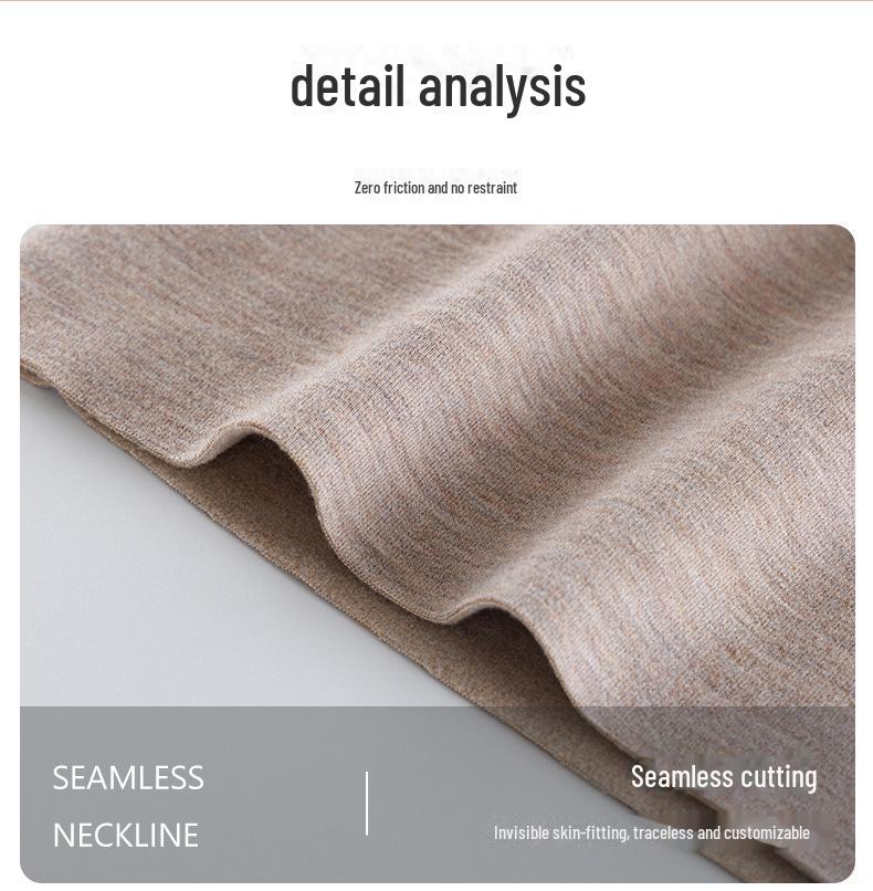 Women's Winter Velvet Silk Thermal Tops - Seamless, Thickened Cashmere for Autumn Warmth