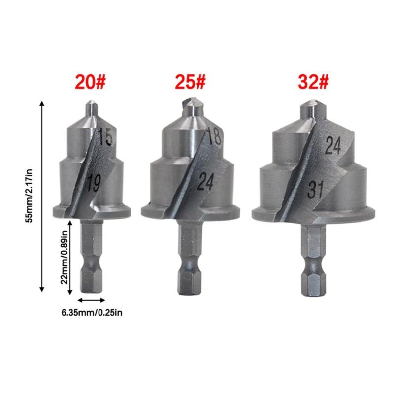 High Speed Steel Helical Drill Bits Hex Shank for Water Pipe Repair and Reaming 15~31mm Fits All Drills