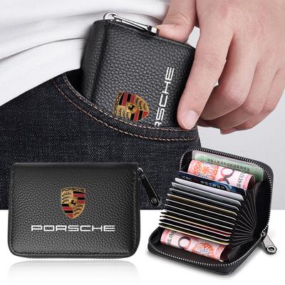 Leder Auto Führerschein Ausweis Bankkarten Geldbörse Autostyling Für Boxster Cayenne Panamera Macan Cayman 911 918 996 917 991