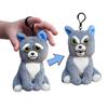 Feisty Pets Mini Dog RANGS Japan Feisty Pets Mini Angry Dog Plush Keychain with dramatically changing facial expressions - - -