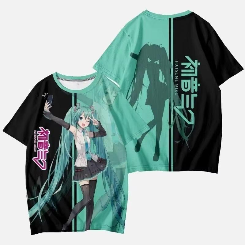 Cappelli Estivi 2026 Hatsune Miku Abbigliamento Periferico Pain Stampa 3D Manica Corta Asciugatura Rapida Traspirante Comfort T-shirt Genitore Figlio