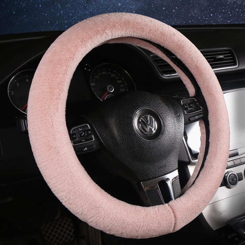 2025 Winter Plush Baby's Breath Car Steering Wheel Cover Set