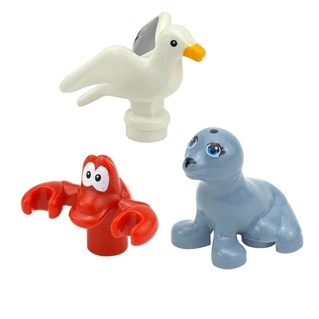 MOC City Animal Building Block Figures Goat Sheep Eagle Owl Panda Parrot Seagull Penguin Zoo Fram Accessories Bricks Toy Gift