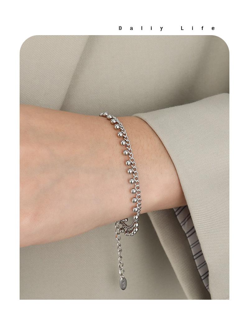 18K Gold Plated Stainless Steel Bracelet Fashion Simple Hand Ball Chain Jewelry Unisex Charm Bracelet for Women Girl
