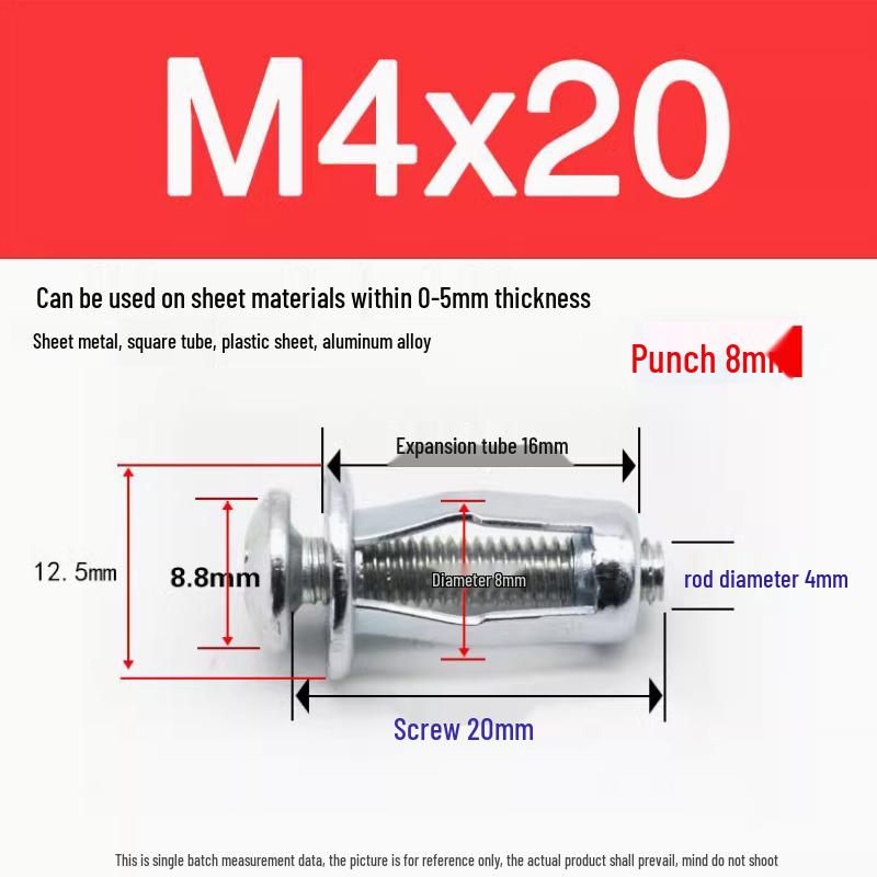 M4 Lantern Type Rivet Expansion Nut for Sheet Metal and Iron Plate
