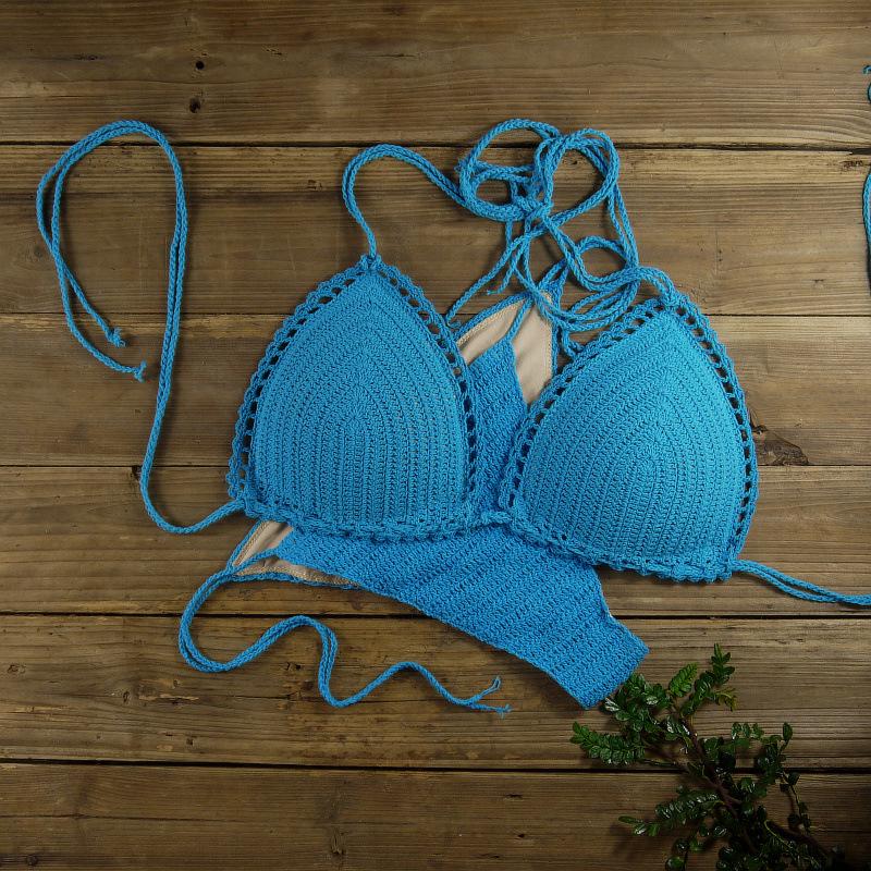Handmade Crochet Cotton Push-up Bikini Set